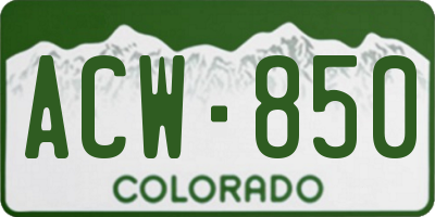 CO license plate ACW850