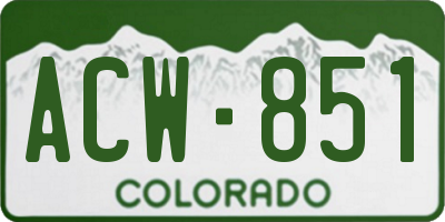 CO license plate ACW851