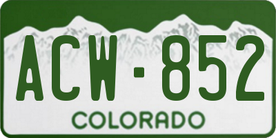 CO license plate ACW852