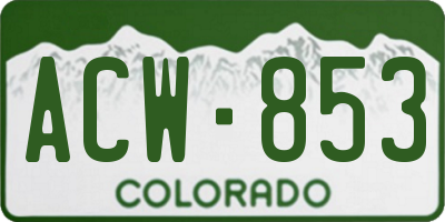 CO license plate ACW853