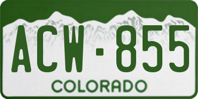 CO license plate ACW855