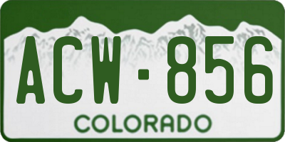 CO license plate ACW856