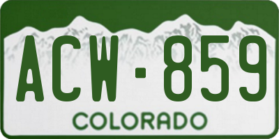 CO license plate ACW859