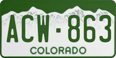 CO license plate ACW863