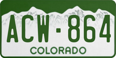 CO license plate ACW864