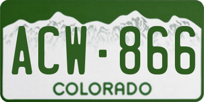 CO license plate ACW866