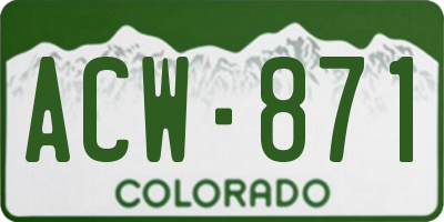 CO license plate ACW871