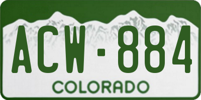 CO license plate ACW884