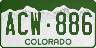 CO license plate ACW886