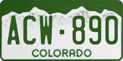 CO license plate ACW890