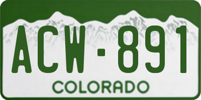 CO license plate ACW891