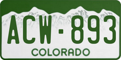 CO license plate ACW893