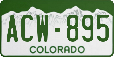 CO license plate ACW895