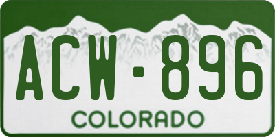 CO license plate ACW896