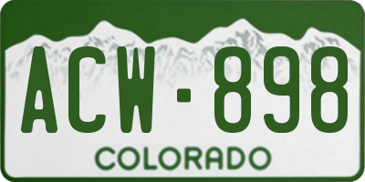CO license plate ACW898