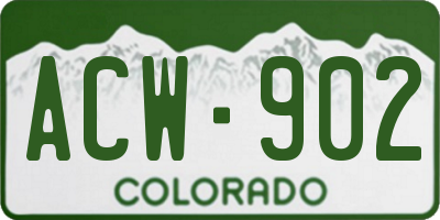 CO license plate ACW902