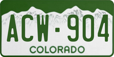 CO license plate ACW904