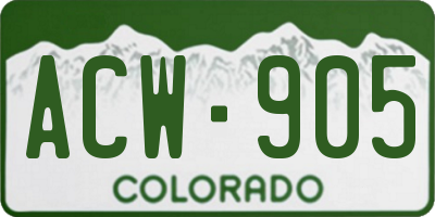 CO license plate ACW905