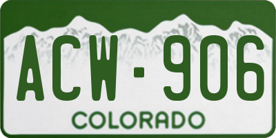 CO license plate ACW906