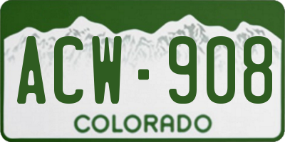 CO license plate ACW908