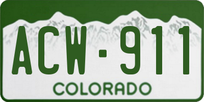 CO license plate ACW911