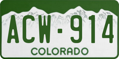 CO license plate ACW914