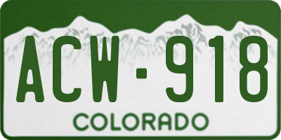 CO license plate ACW918