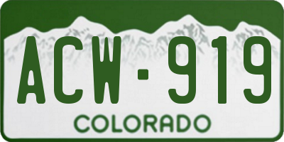 CO license plate ACW919
