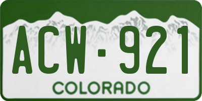 CO license plate ACW921