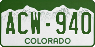 CO license plate ACW940