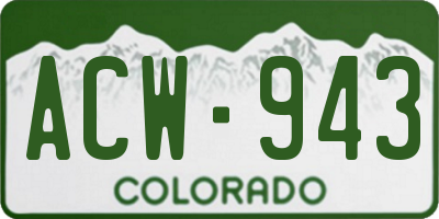 CO license plate ACW943