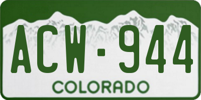 CO license plate ACW944