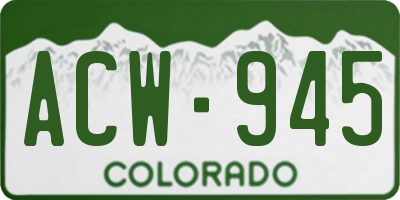 CO license plate ACW945