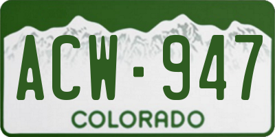 CO license plate ACW947