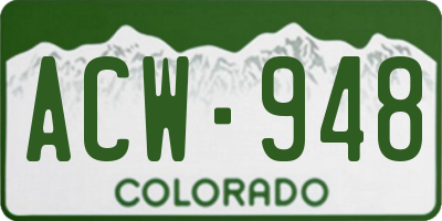 CO license plate ACW948