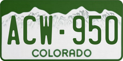 CO license plate ACW950