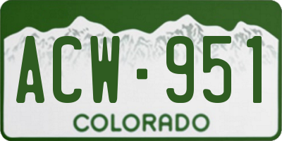 CO license plate ACW951