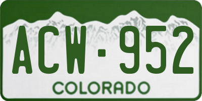 CO license plate ACW952