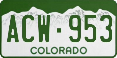 CO license plate ACW953