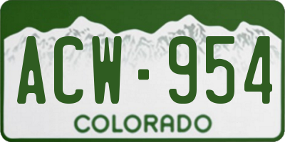 CO license plate ACW954