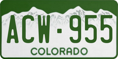 CO license plate ACW955