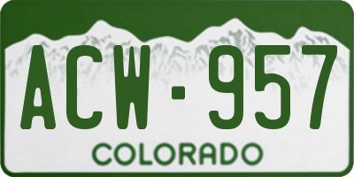 CO license plate ACW957