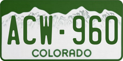CO license plate ACW960