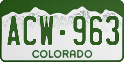CO license plate ACW963