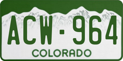 CO license plate ACW964