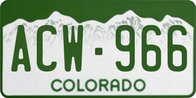 CO license plate ACW966