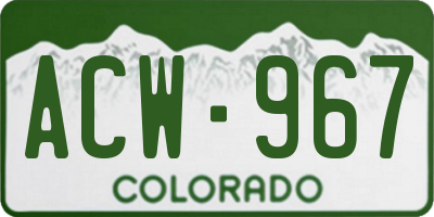 CO license plate ACW967