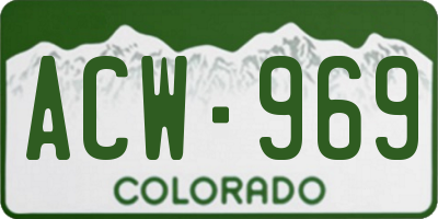 CO license plate ACW969