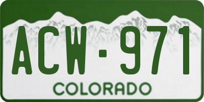 CO license plate ACW971