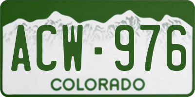 CO license plate ACW976